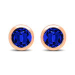 Round Bezel Set Stud Earrings