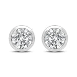 Round Bezel Set Stud Earrings