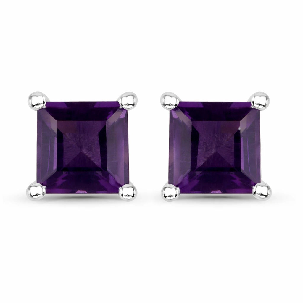 Square Prong Set Stud Earrings