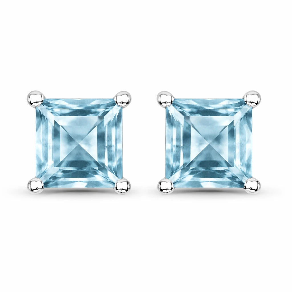 Square Prong Set Stud Earrings