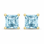 Square Prong Set Stud Earrings