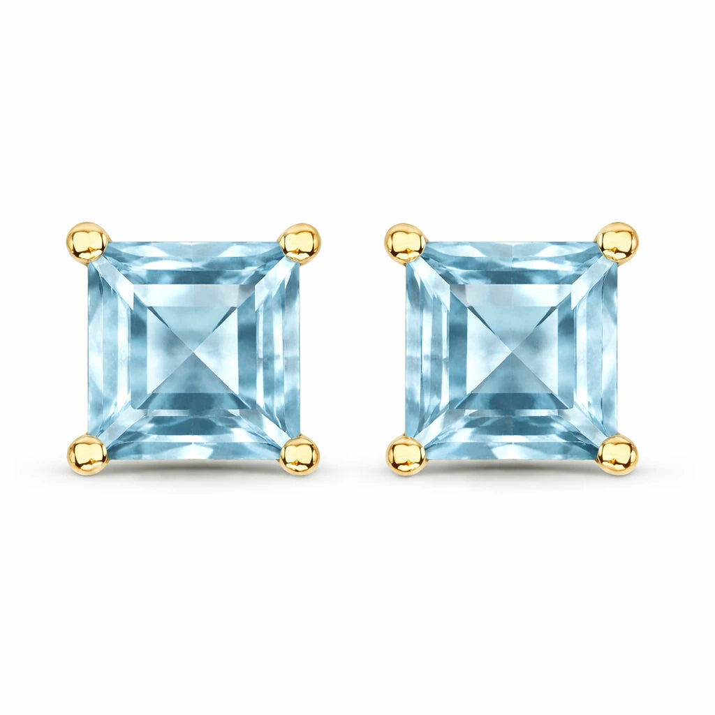 Square Prong Set Stud Earrings