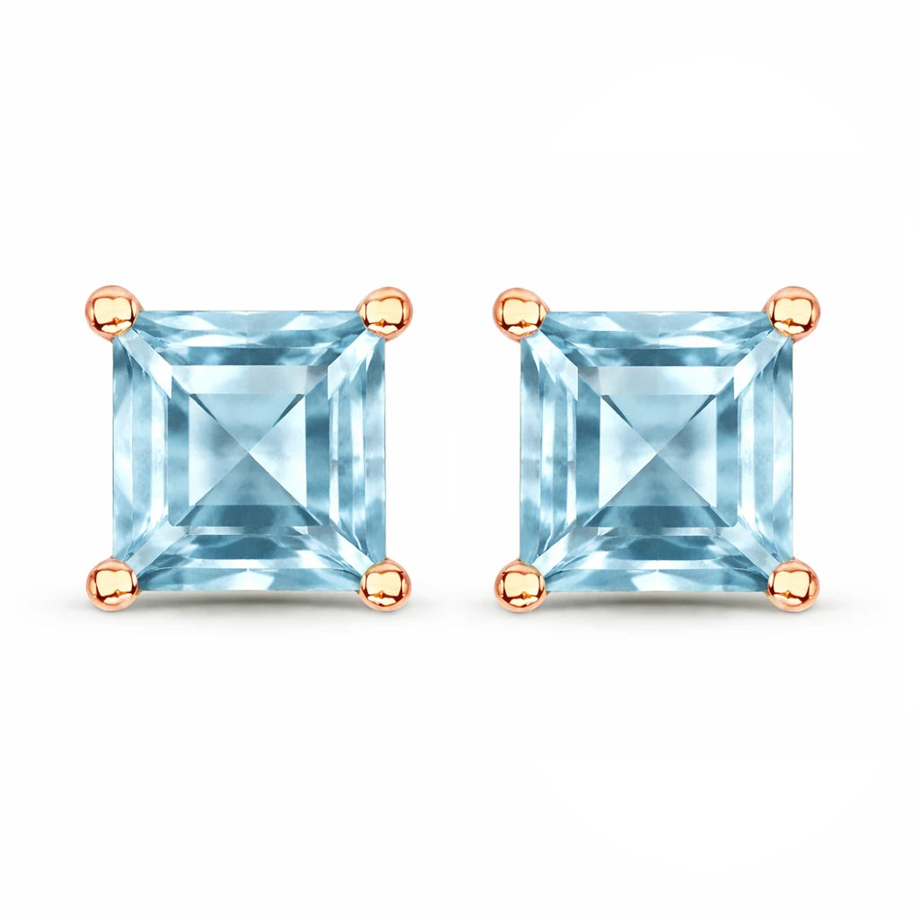 Square Prong Set Stud Earrings