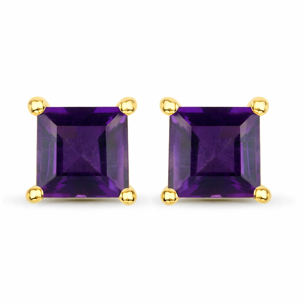 Square Prong Set Stud Earrings