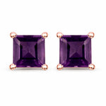 Square Prong Set Stud Earrings