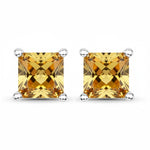 Square Prong Set Stud Earrings