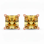 Square Prong Set Stud Earrings