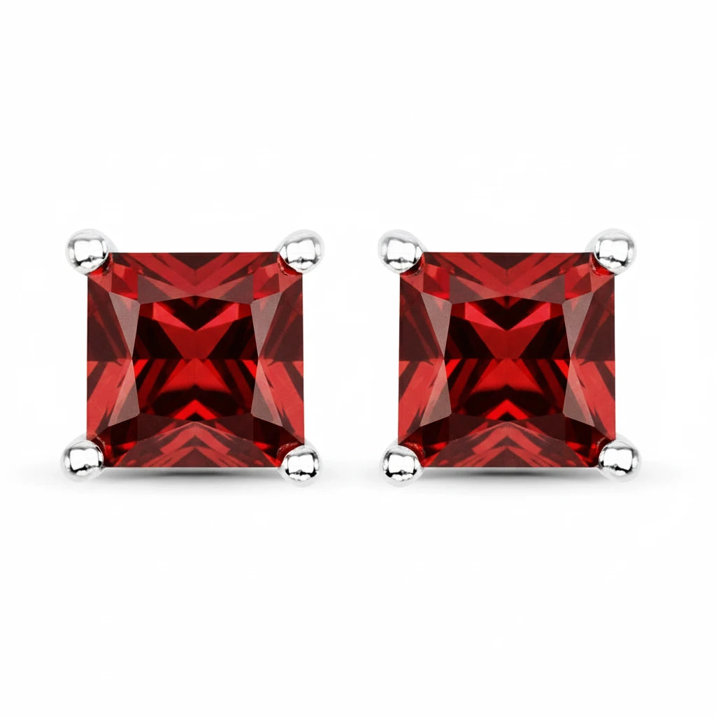 Square Prong Set Stud Earrings