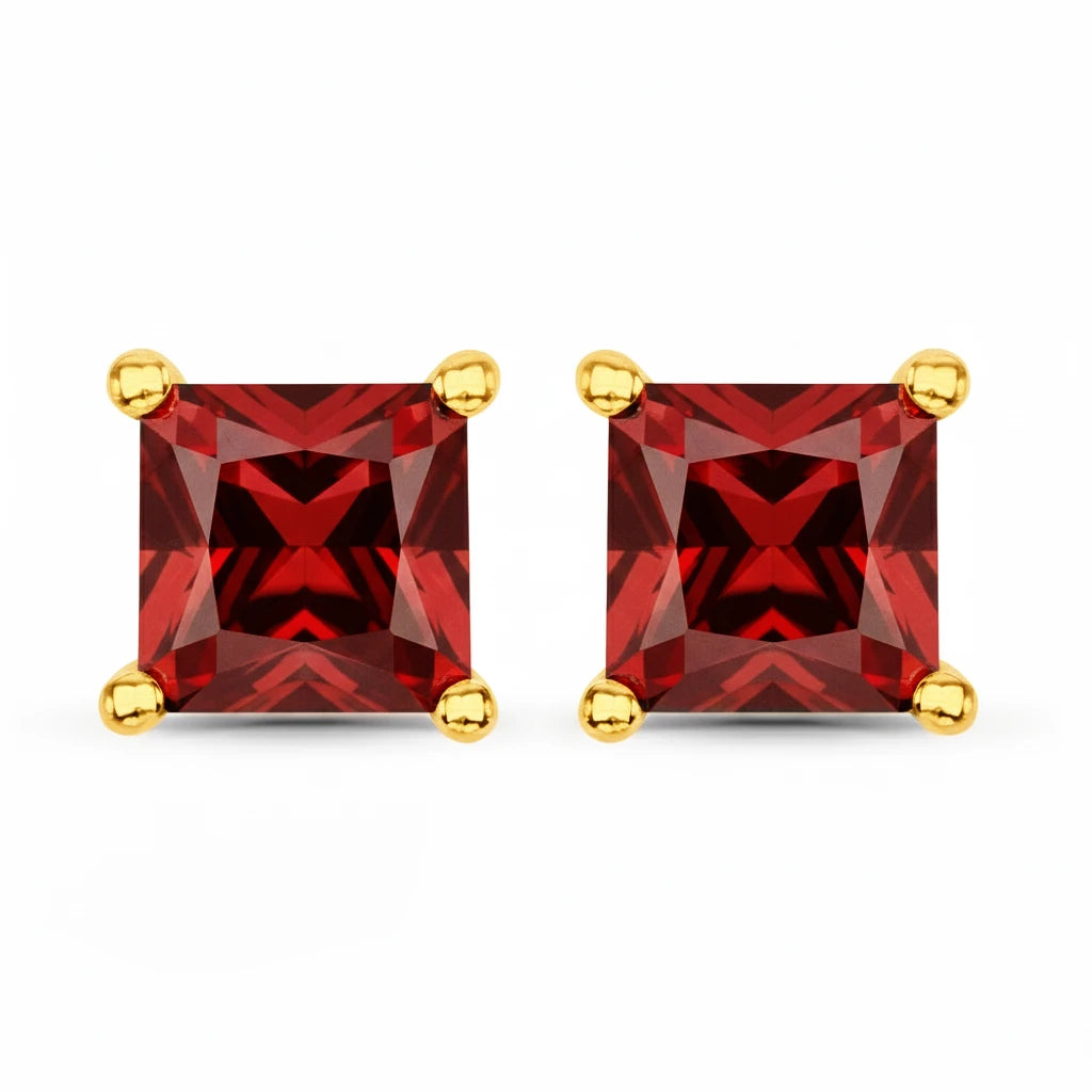 Square Prong Set Stud Earrings