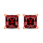 Square Prong Set Stud Earrings