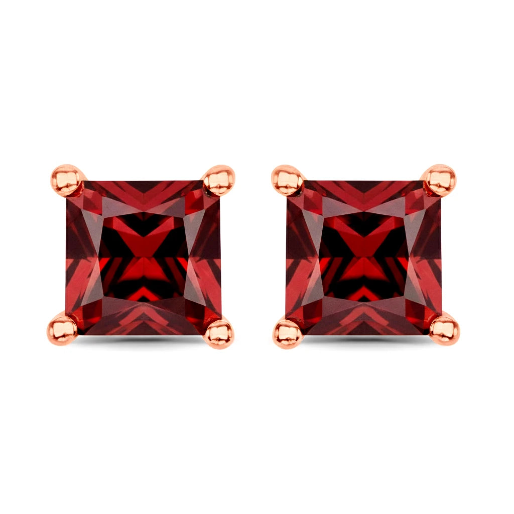 Square Prong Set Stud Earrings