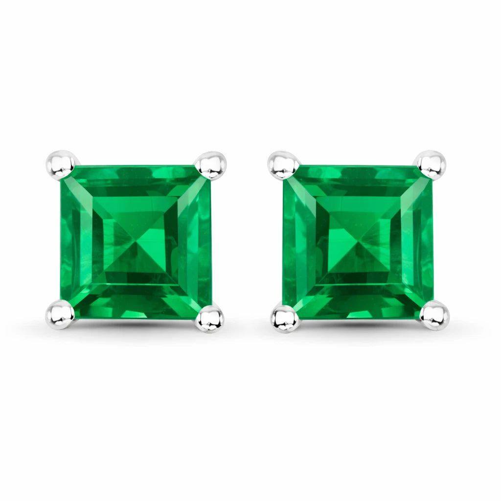 Square Prong Set Stud Earrings