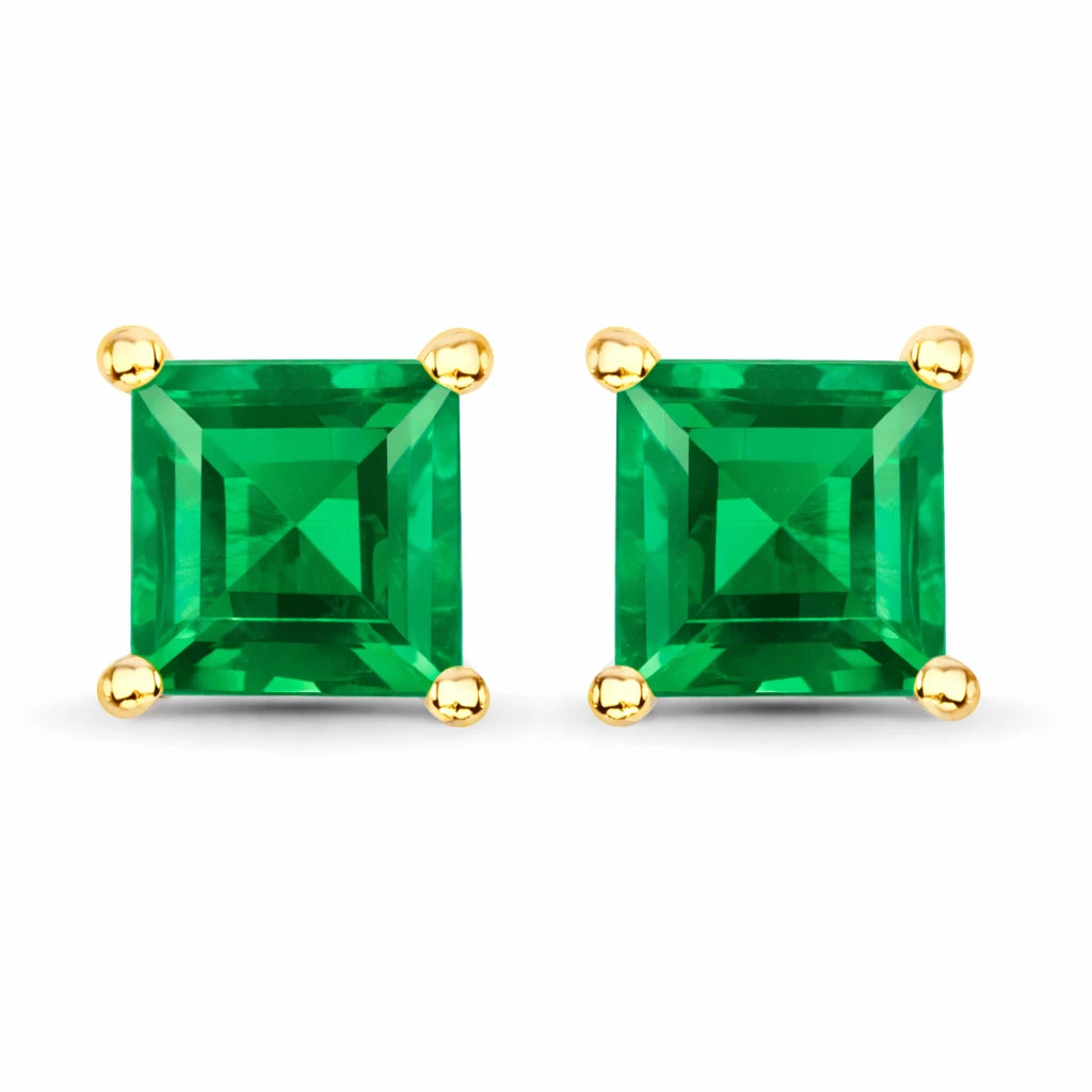 Square Prong Set Stud Earrings