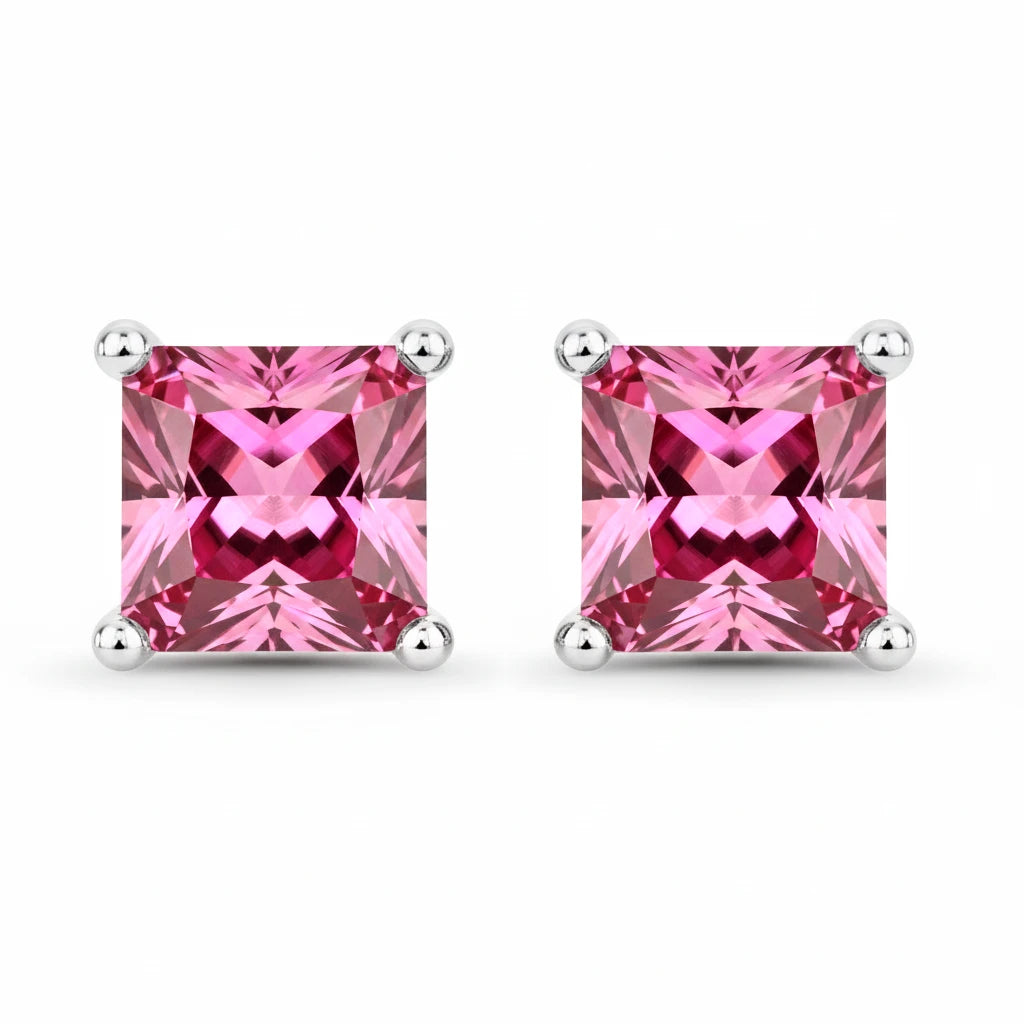 Square Prong Set Stud Earrings