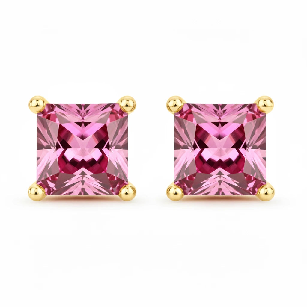 Square Prong Set Stud Earrings