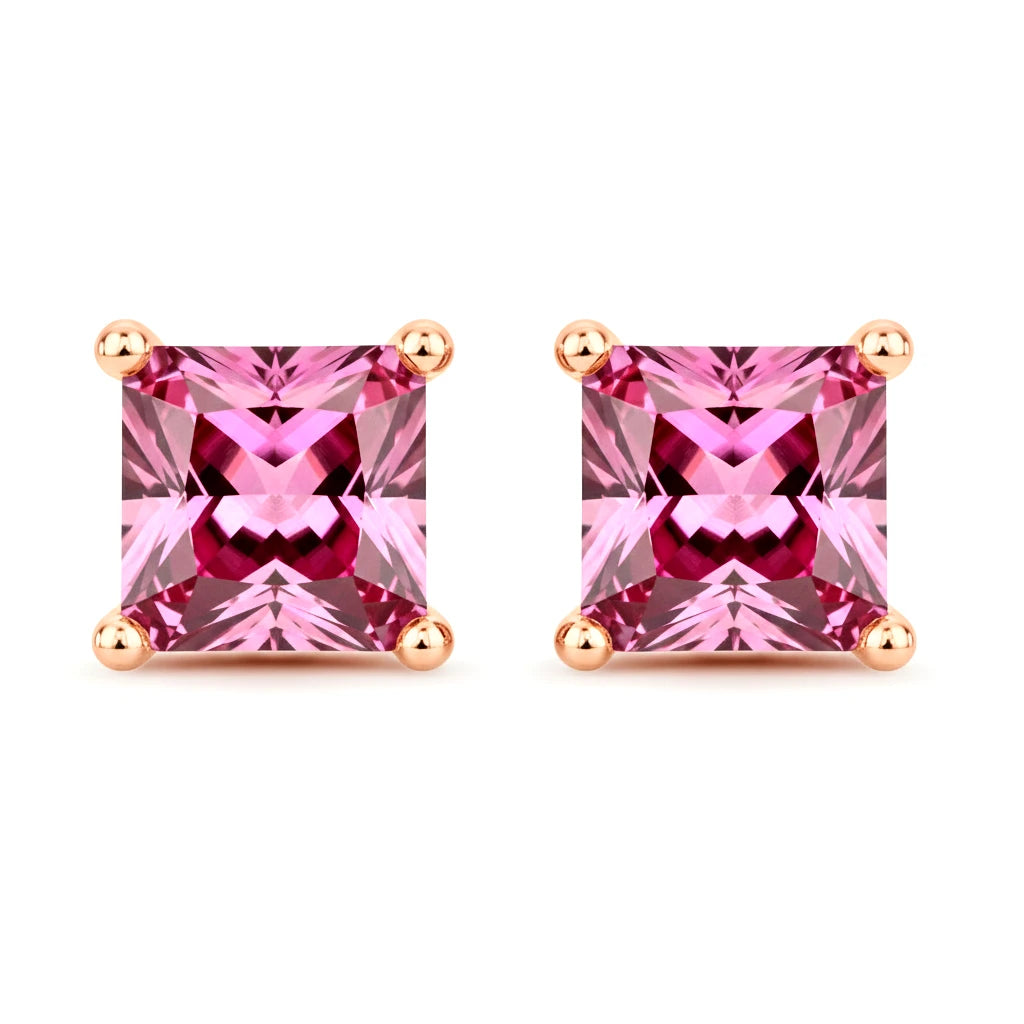 Square Prong Set Stud Earrings
