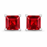 Square Prong Set Stud Earrings
