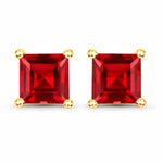 Square Prong Set Stud Earrings