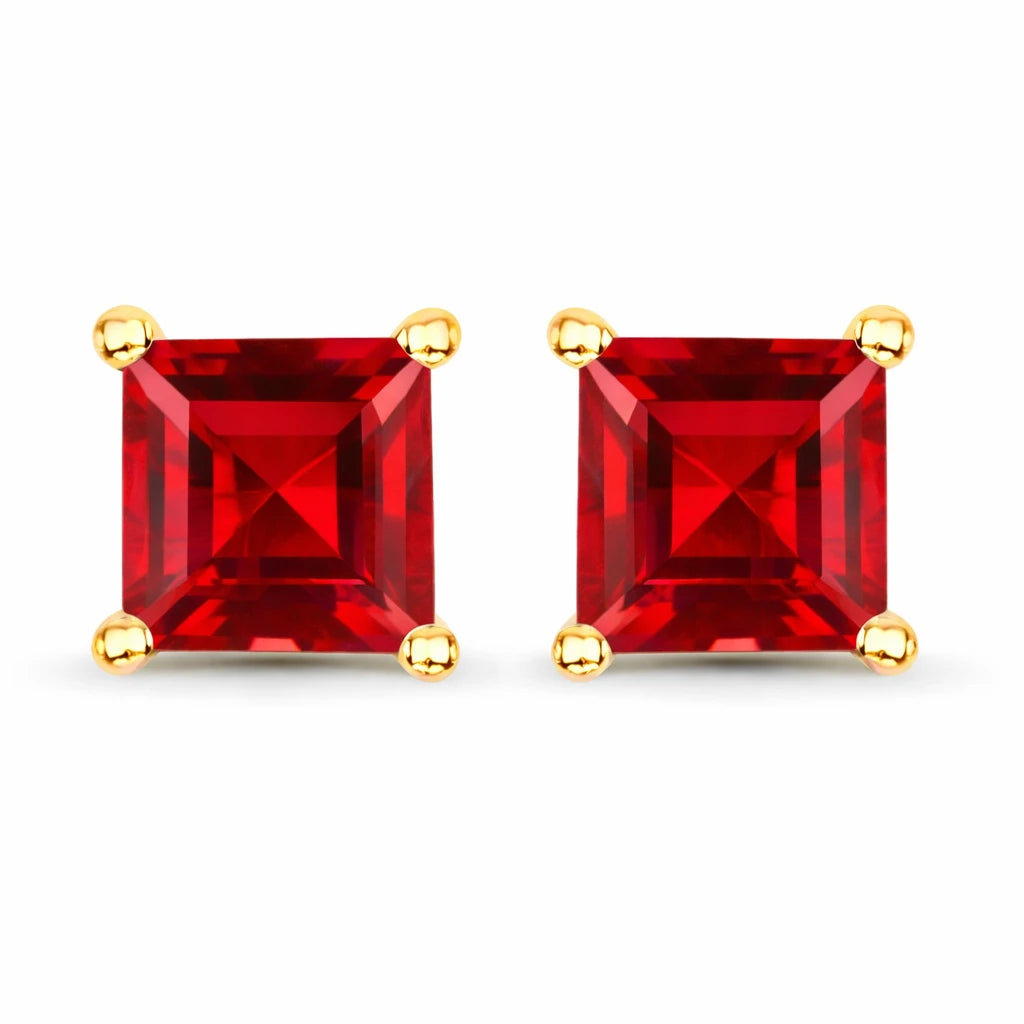 Square Prong Set Stud Earrings