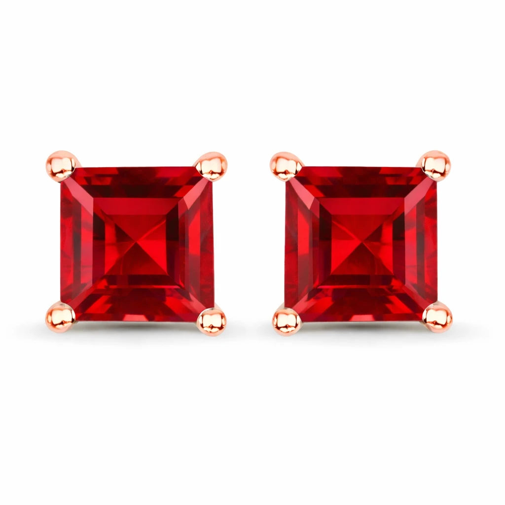 Square Prong Set Stud Earrings