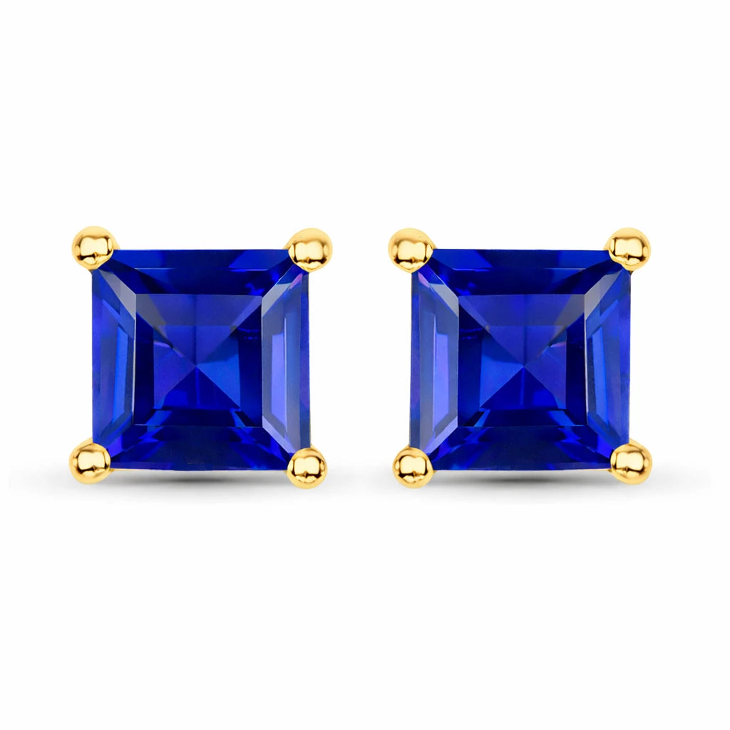 Square Prong Set Stud Earrings