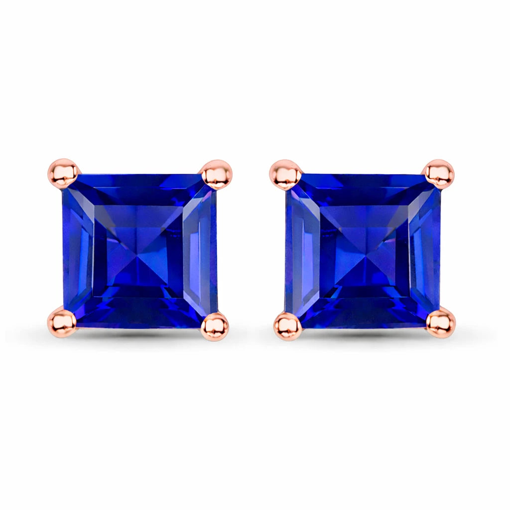 Square Prong Set Stud Earrings