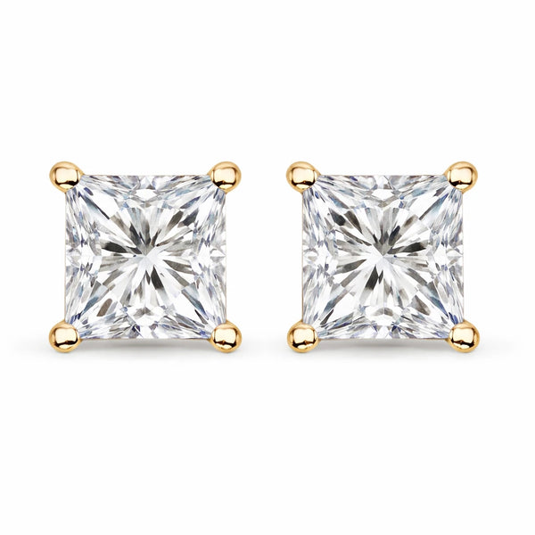 Square Prong Set Stud Earrings