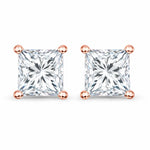 Square Prong Set Stud Earrings