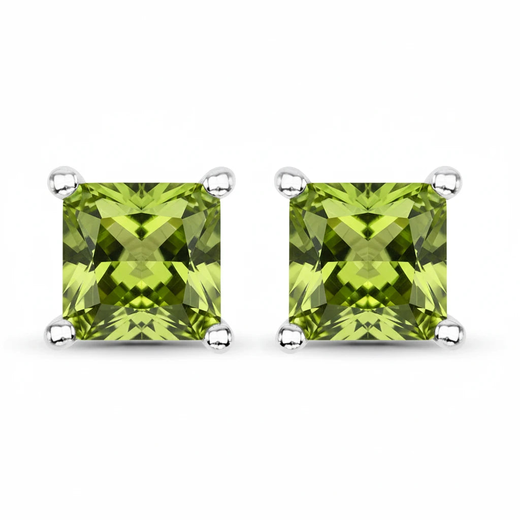Square Prong Set Stud Earrings