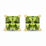 Square Prong Set Stud Earrings