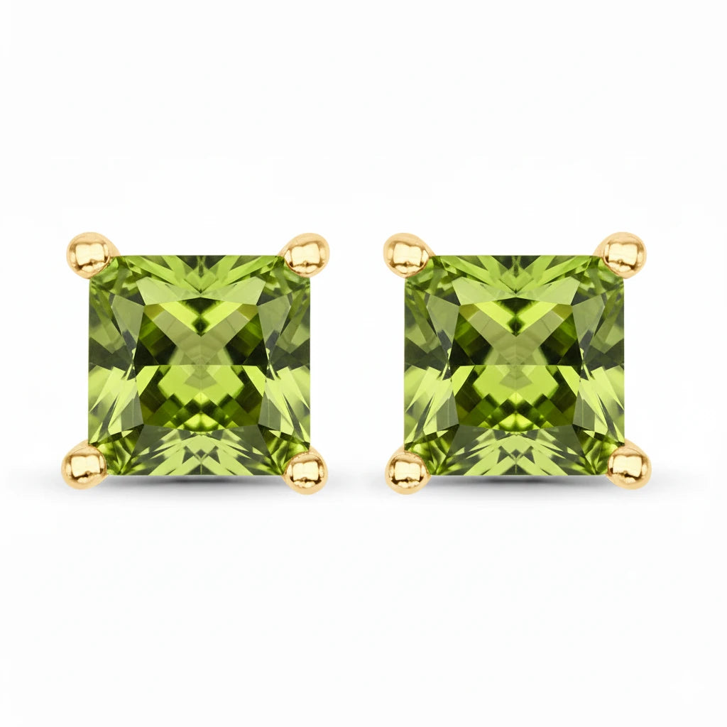 Square Prong Set Stud Earrings