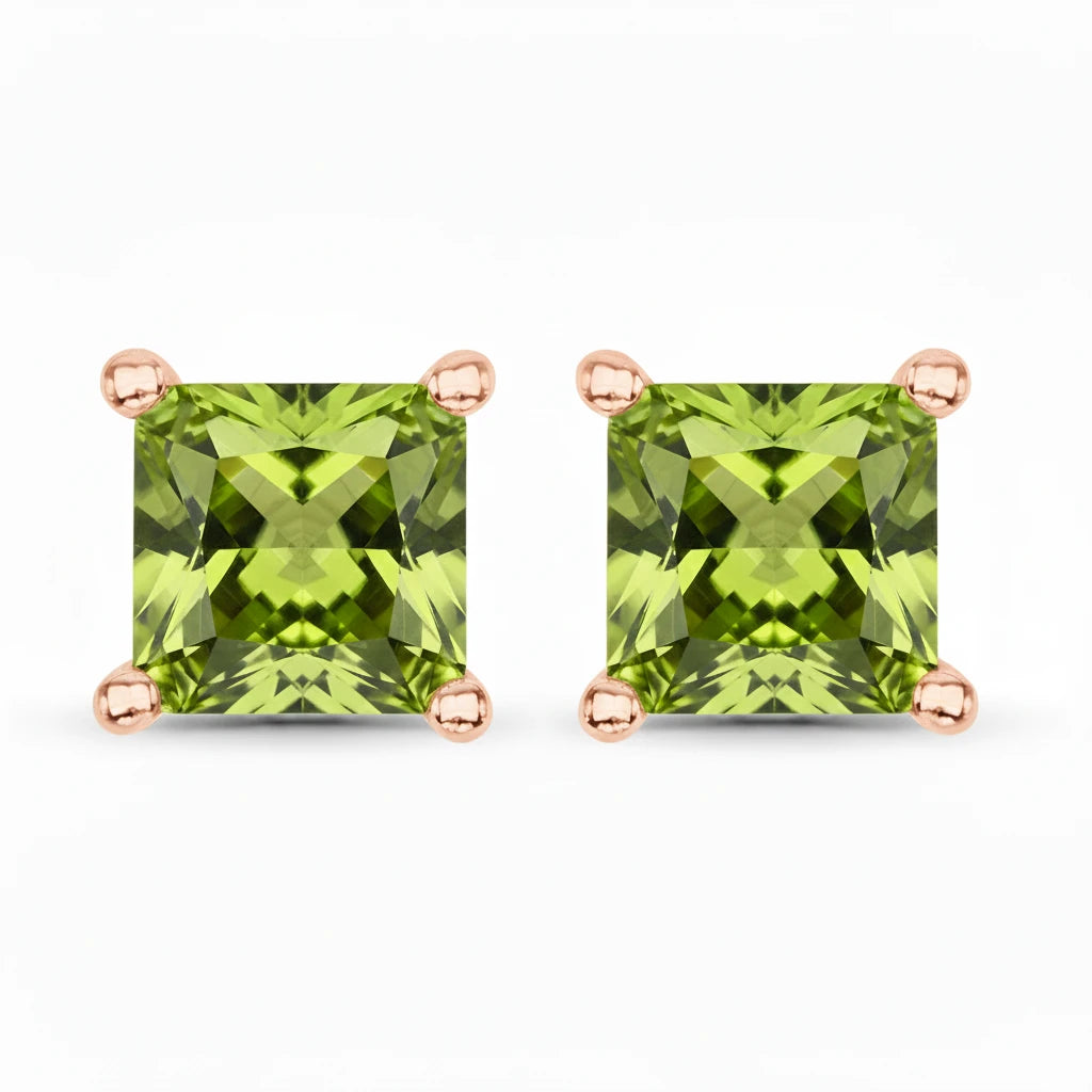 Square Prong Set Stud Earrings
