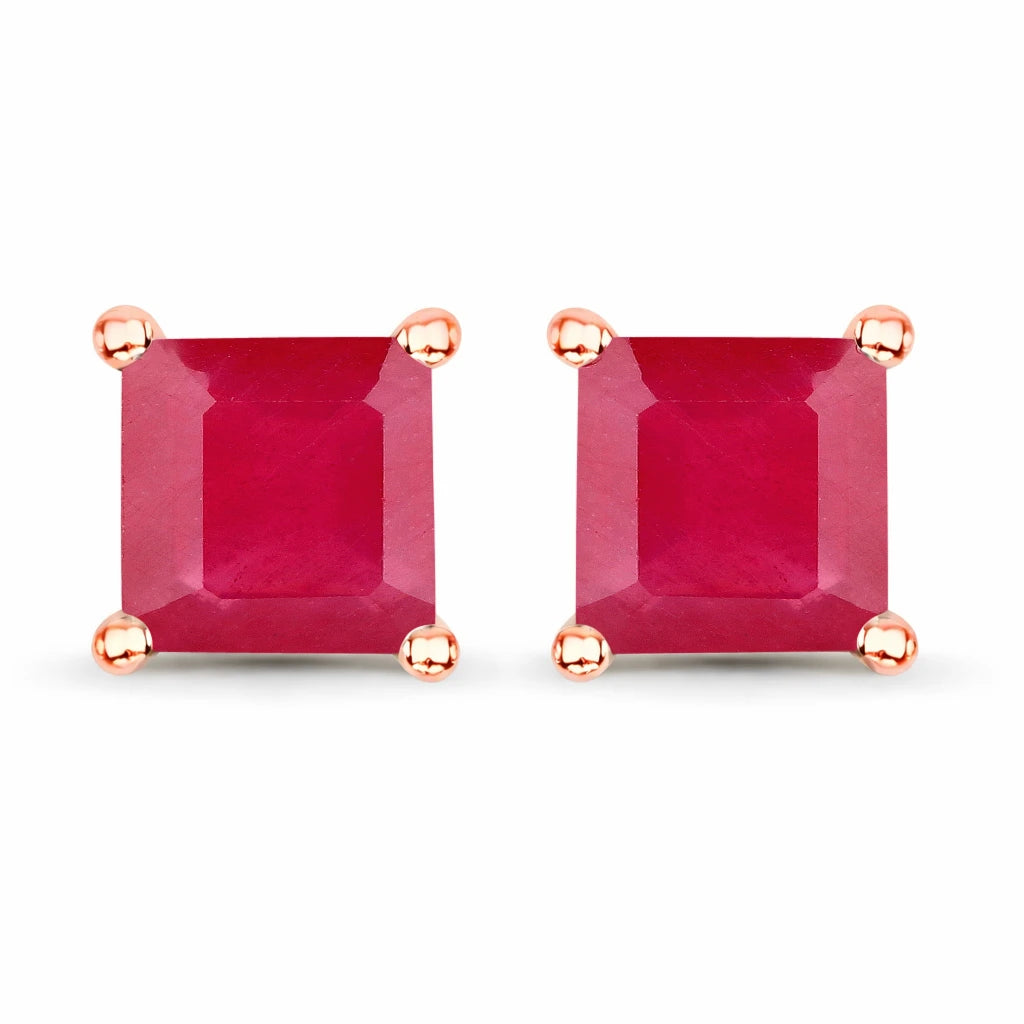 Square Prong Set Stud Earrings