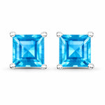 Square Prong Set Stud Earrings