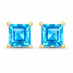 Square Prong Set Stud Earrings