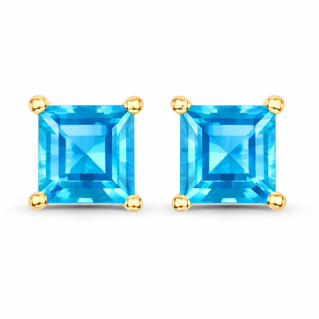 Square Prong Set Stud Earrings