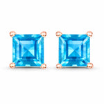 Square Prong Set Stud Earrings