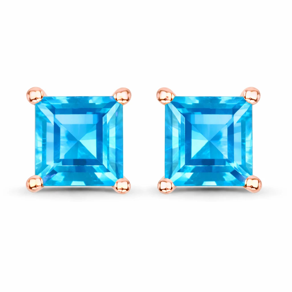 Square Prong Set Stud Earrings