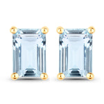 Emerald-Cut Prong Set Stud Earrings