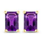 Emerald-Cut Prong Set Stud Earrings