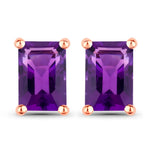 Emerald-Cut Prong Set Stud Earrings