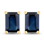 Emerald-Cut Prong Set Stud Earrings