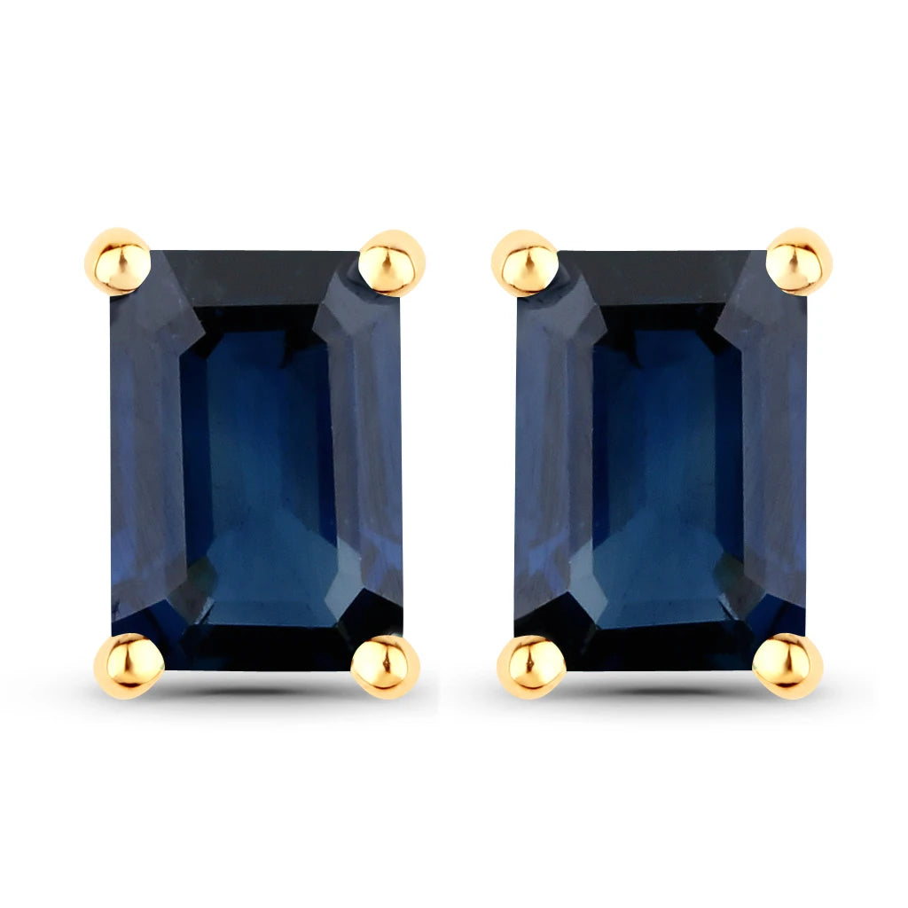 Emerald-Cut Prong Set Stud Earrings