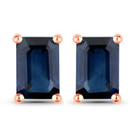 Emerald-Cut Prong Set Stud Earrings
