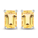 Emerald-Cut Prong Set Stud Earrings