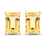 Emerald-Cut Prong Set Stud Earrings