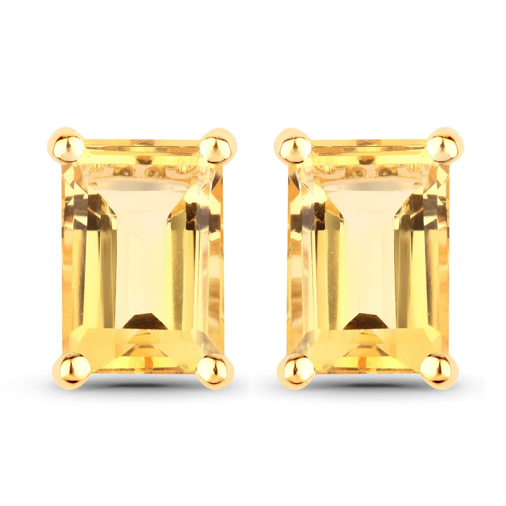 Emerald-Cut Prong Set Stud Earrings