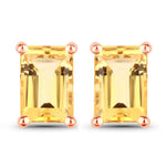 Emerald-Cut Prong Set Stud Earrings