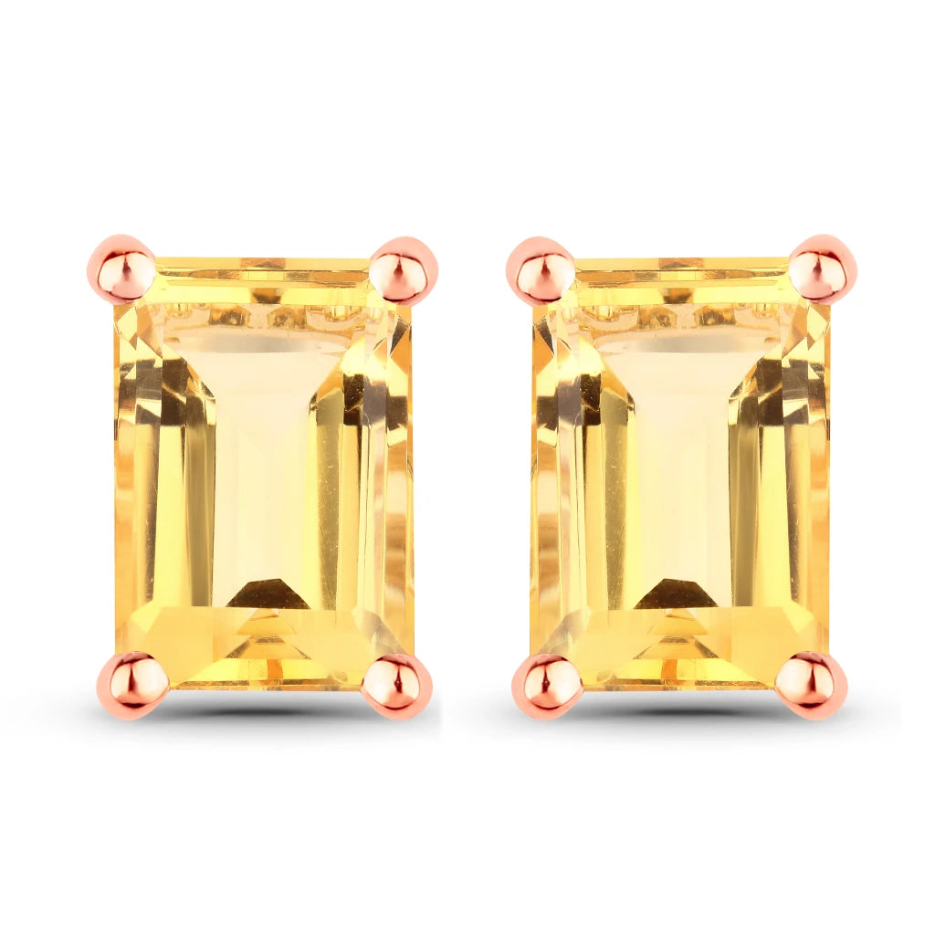 Emerald-Cut Prong Set Stud Earrings