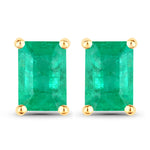 Emerald-Cut Prong Set Stud Earrings